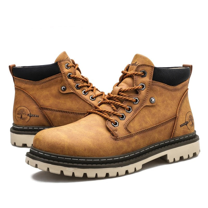 Men's Hiking Ankle Boots with Durable Sole and Cushioned Top