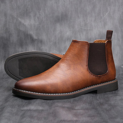 Tough Genuine Leather Mens Chelsea Ankle Boots