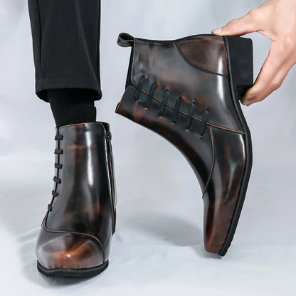 Stylish Men's Black Leather Ankle Chelsea Boots