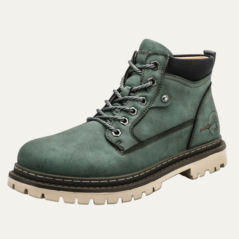 Tough Leather Lace Up Ankle Boots for Men