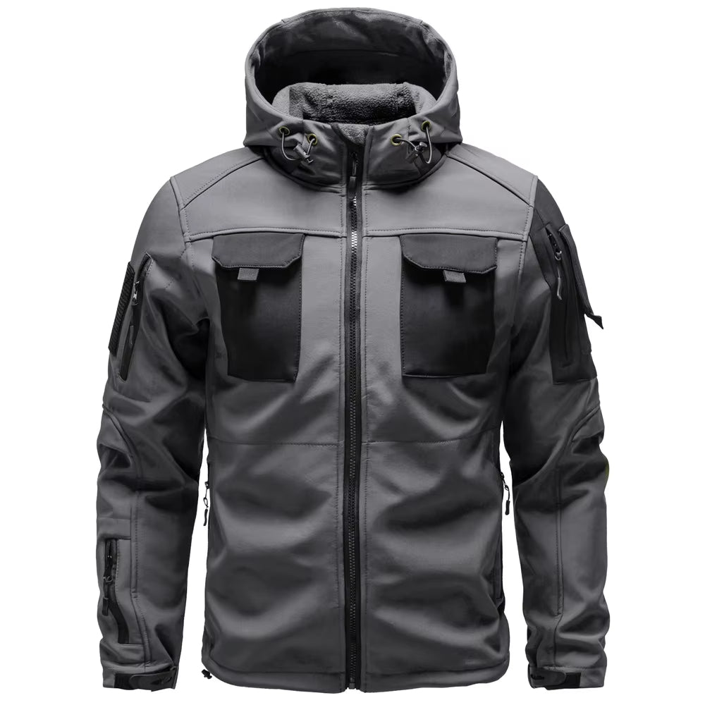 Tactical Mens Outdoor Jacket with Multiple Pockets