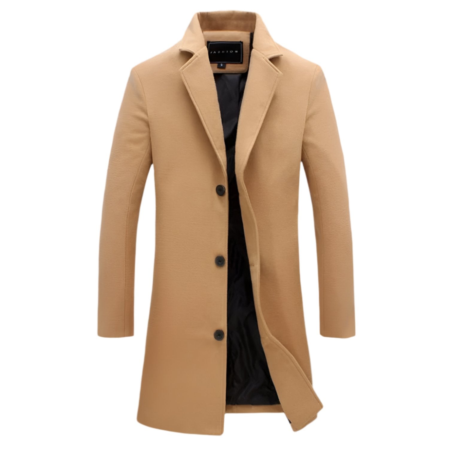 Thick Fleece Lined Pea Coat - OutfitLondon