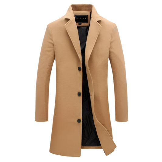 Thick Fleece Lined Pea Coat - OutfitLondon