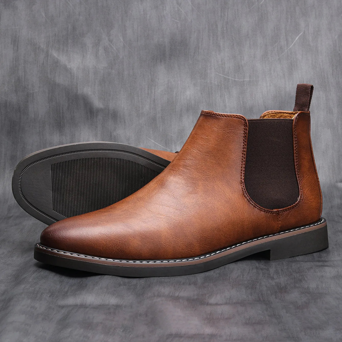 Traditional Men's Genuine Leather Chelsea Boots