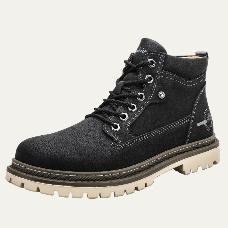 Tough Leather Lace Up Ankle Boots for Men
