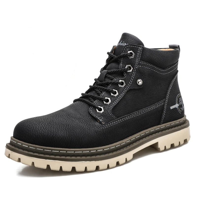 Men's Hiking Ankle Boots with Durable Sole and Cushioned Top
