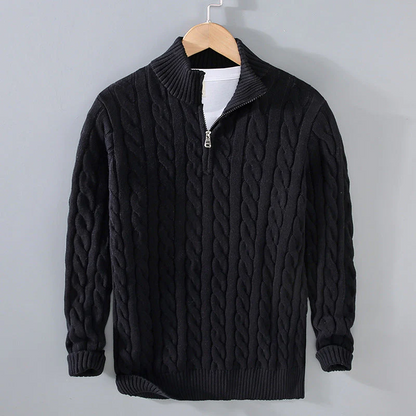 Cozy Classic Fit Cable Knit Men's Sweater