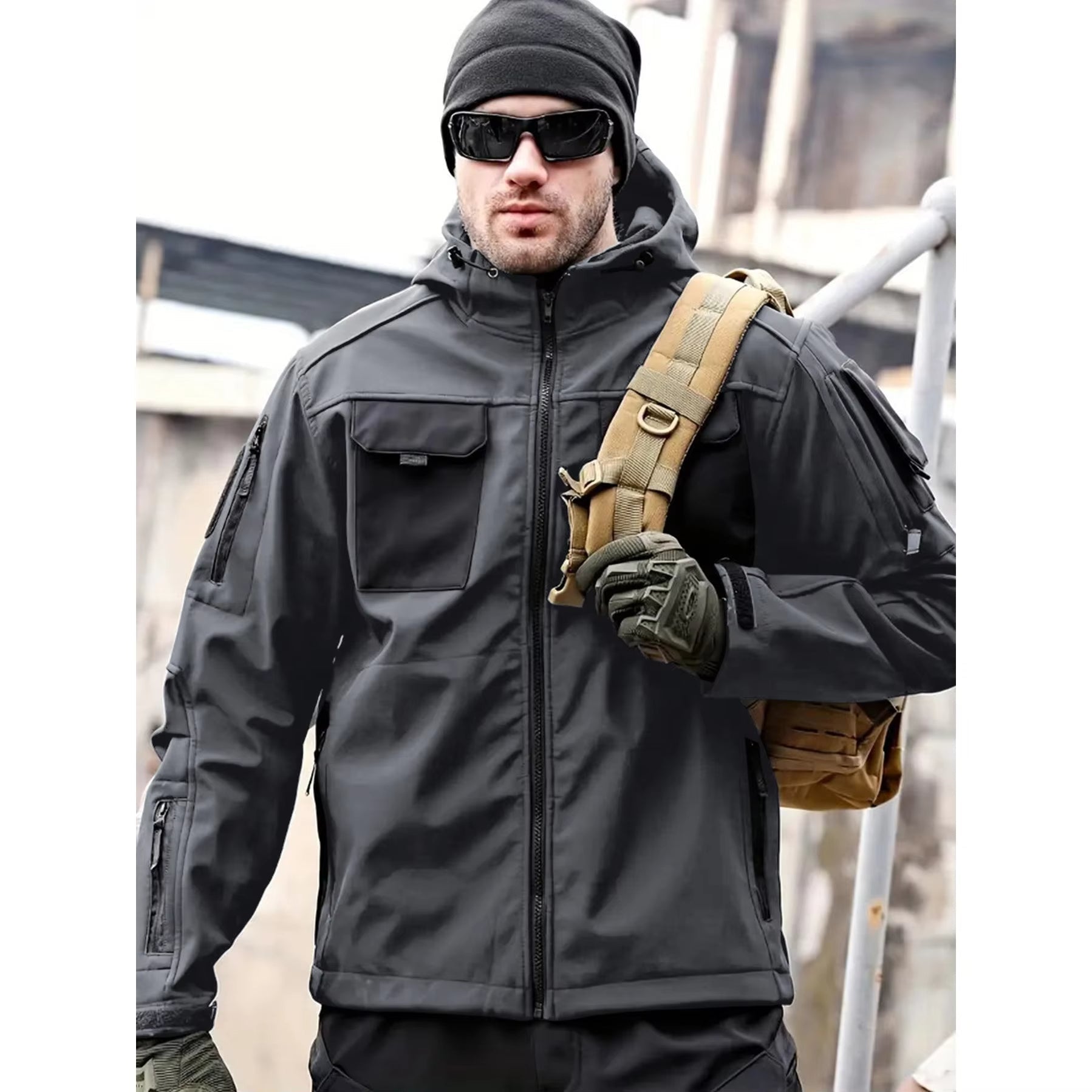 Tactical Mens Outdoor Jacket with Multiple Pockets - OutfitLondon