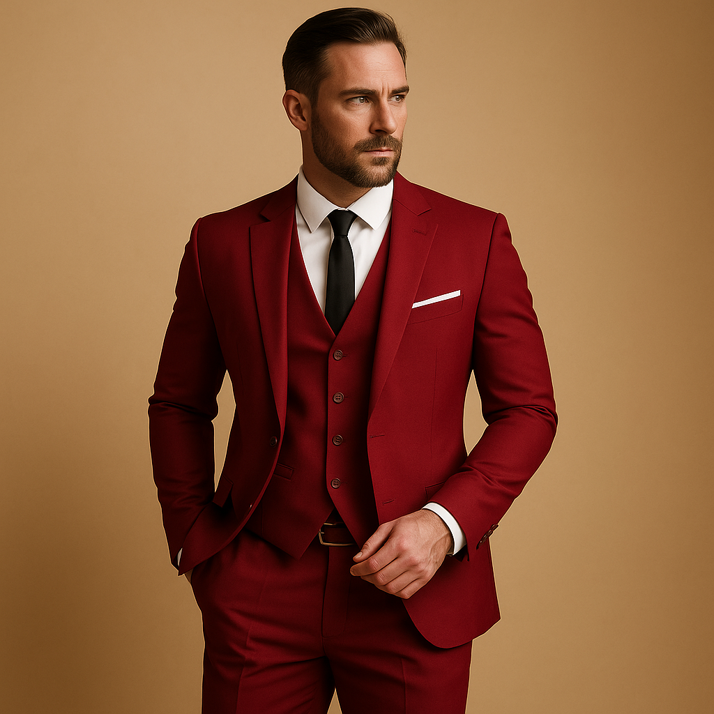 Classic Fit Men's 3 Piece Suit Set