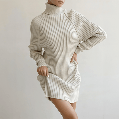 Stylish Cold Weather Sweater Dress - OutfitLondon