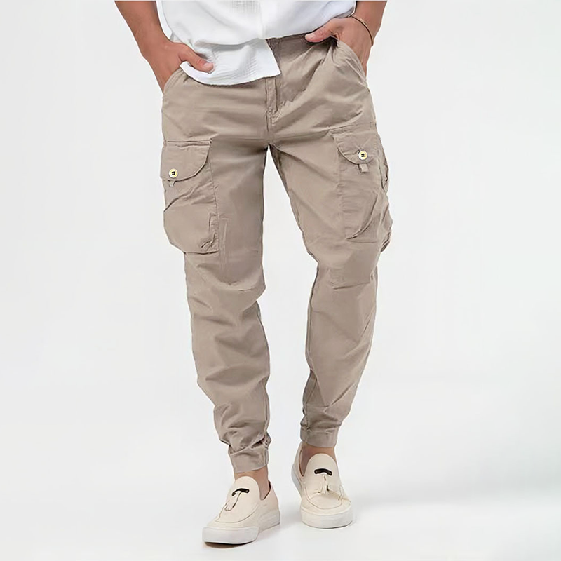 Men's Fitted Tactical Cargo Pants with Multiple Pockets