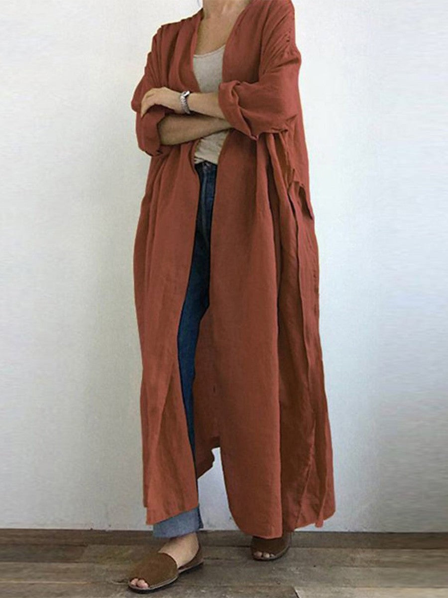 Comfortable Oversized Ladies Long Trench Coat - OutfitLondon
