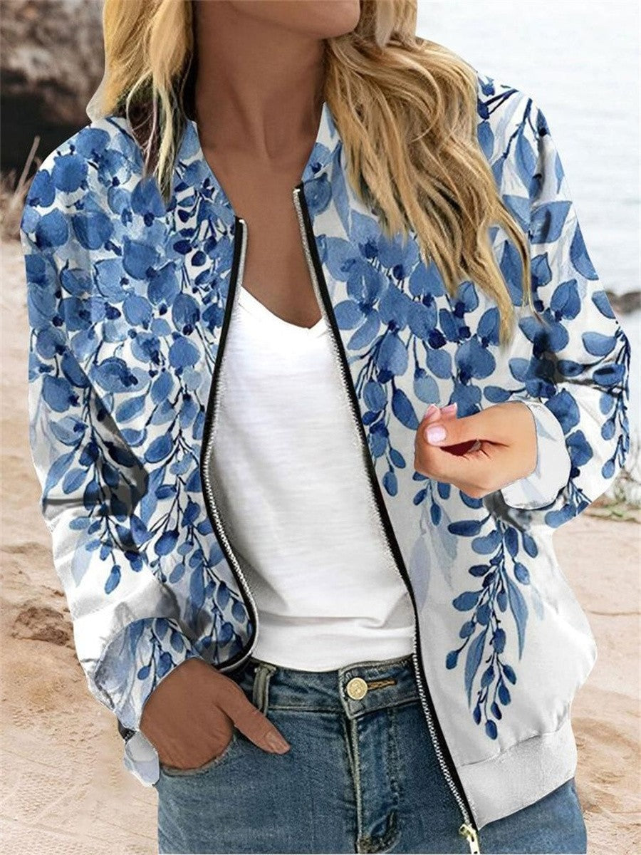 Stylish Floral Women's Bomber Jacket - OutfitLondon