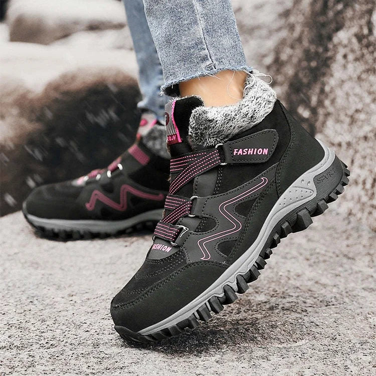 Warm Waterproof Ankle Boots with Fuzzy Lining