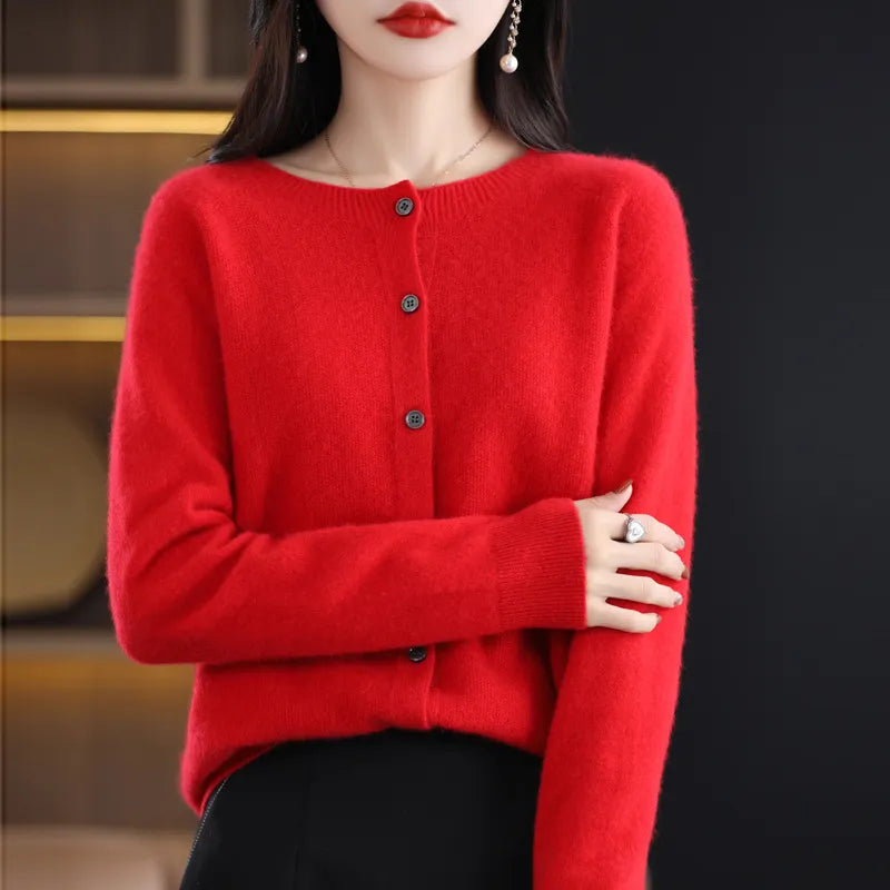 Soft Merino Wool Women Cardigan