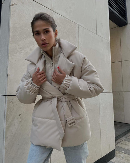 Women's Slim Wool Blend Long Lapel Overcoat