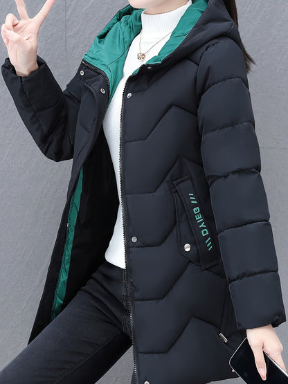 Warm Women's Down Jacket with Hood for Daily Use
