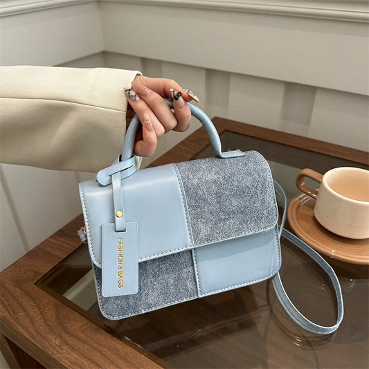 Women's Casual Textured Leather Patchwork Shoulder Bag