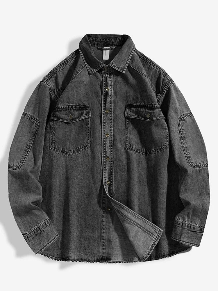 Relaxed Fit Denim Blue Shirt - OutfitLondon