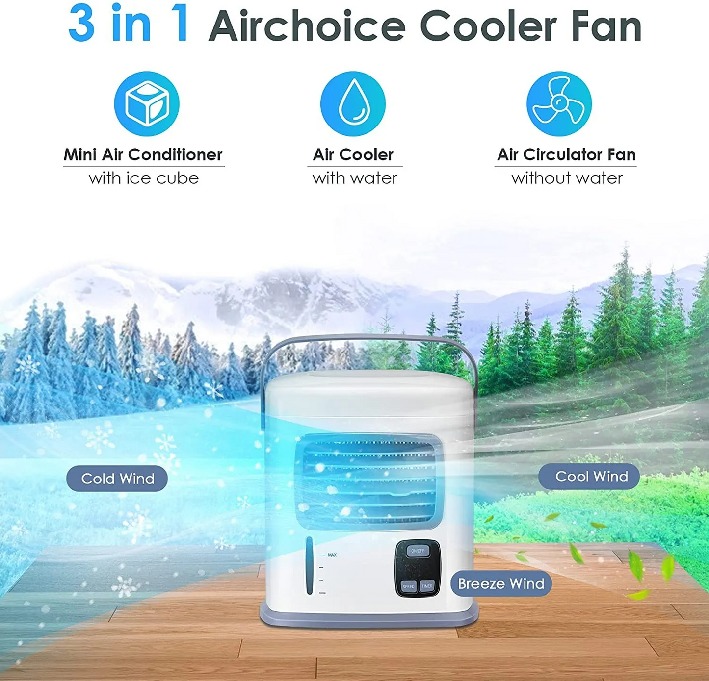 3 in 1 Portable Air Conditioner Fan for Office