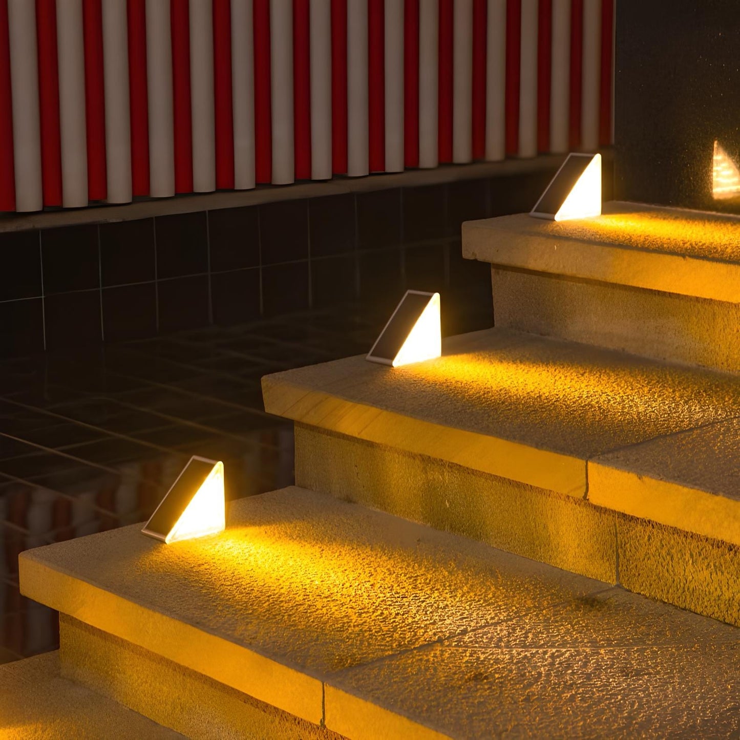 4 Packs Solar-Powered Outdoor Stair Lights