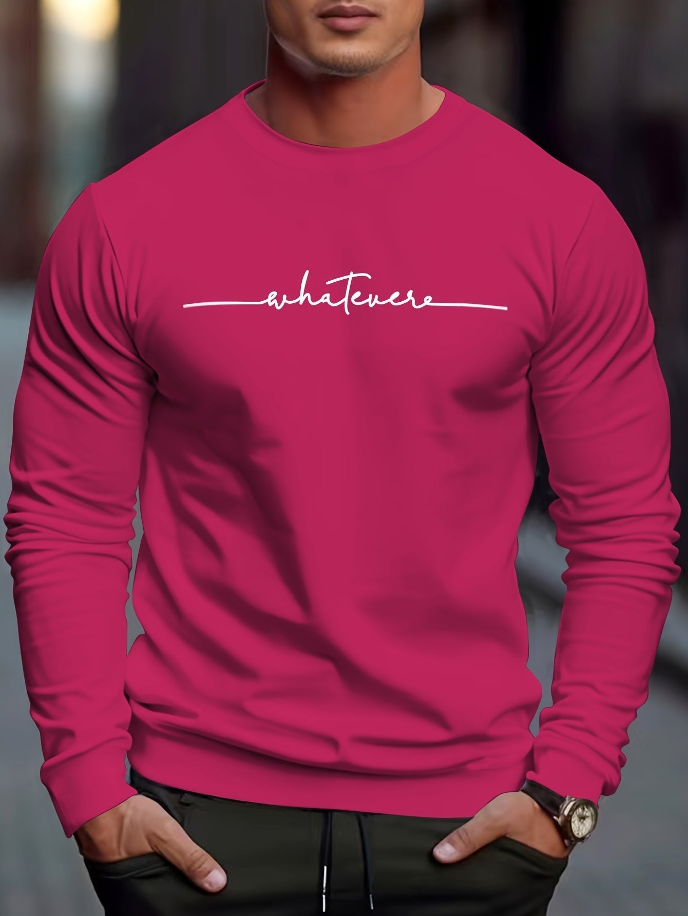 Casual Mens Sweatshirt with Humorous Graphic Design