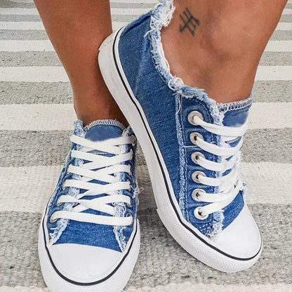 Women's Sneakers Floral Lace-up Canvas Shoes