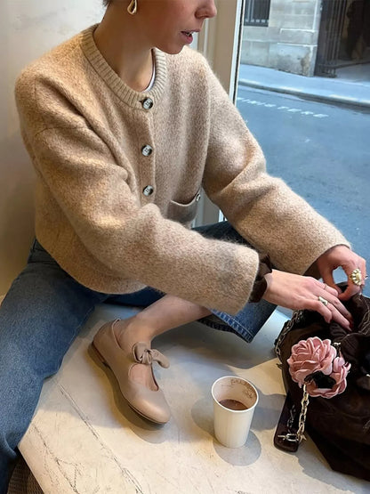 Cozy Crew Neck Knit Pullover Sweater