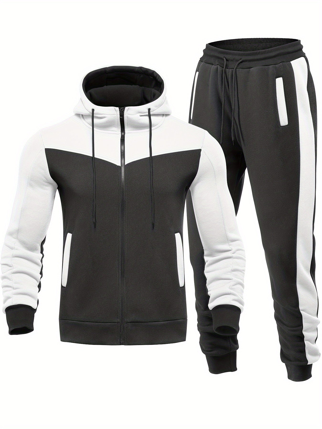 Comfortable Mens Athletic Tracksuit Set with Jacket and Pants
