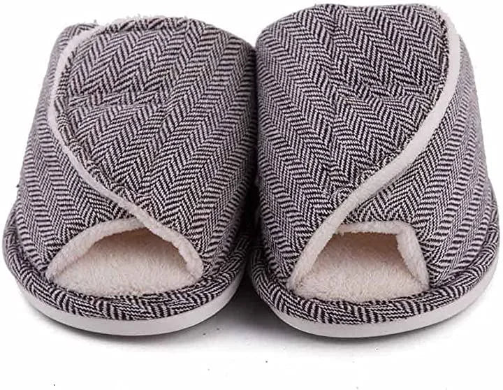 Swollen Feet Non-Slip Open Toe Indoor Wool Slippers