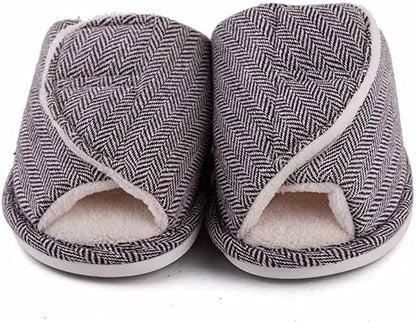 Swollen Feet Non-Slip Open Toe Indoor Wool Slippers