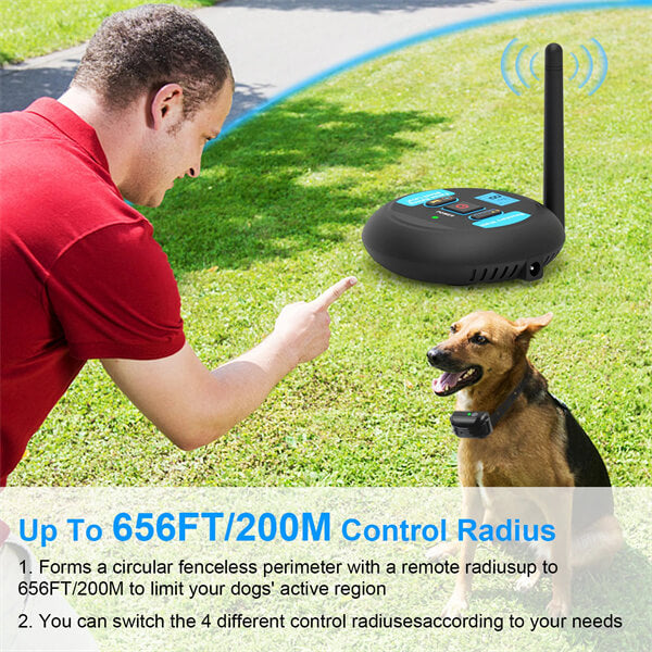 Wireless Dog Fence Electric Waterproof Intelligent Training Collar for 1/2/3 Dogs