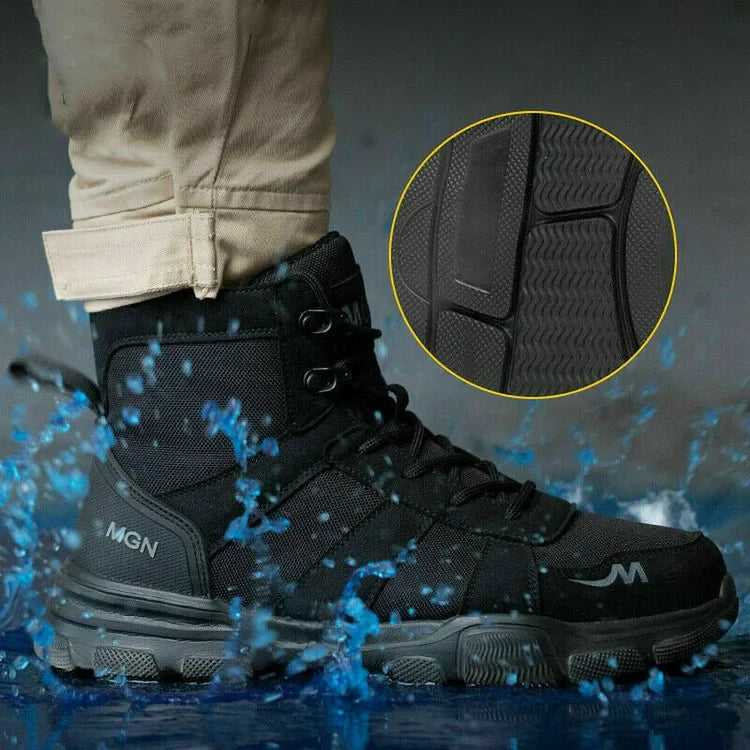 Waterproof Insulated Work Boots with Steel Toe Caps