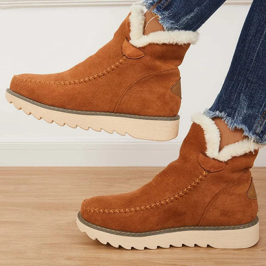 Warm Waterproof Ankle Snow Boots - Non Slip On - OutfitLondon