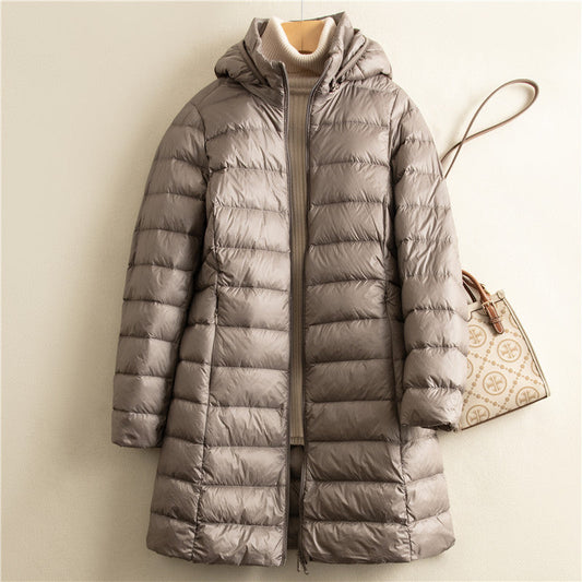 Women's Lightweight Down Jacket with Detachable Hat