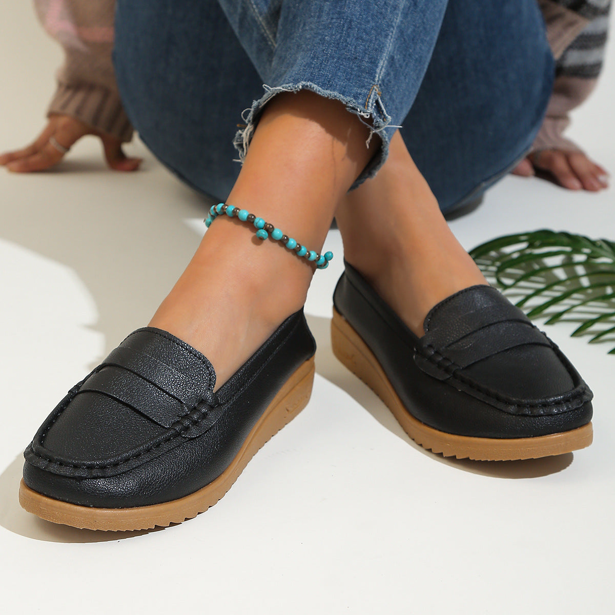 Plain Color Casual Loafers Flats