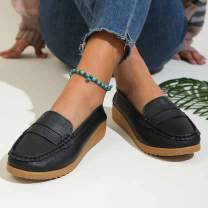 Plain Color Casual Loafers Flats