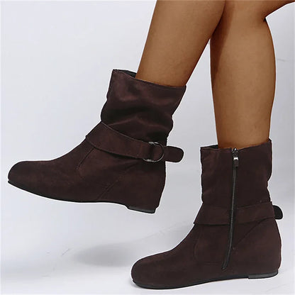Chunky Block Heel Ankle Boots Retro Style