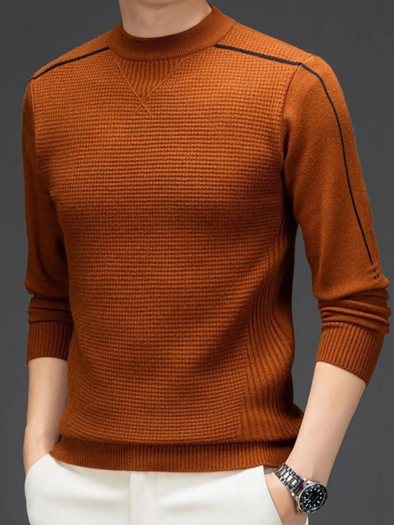 Large Size Crew Neck Pullover Sweater