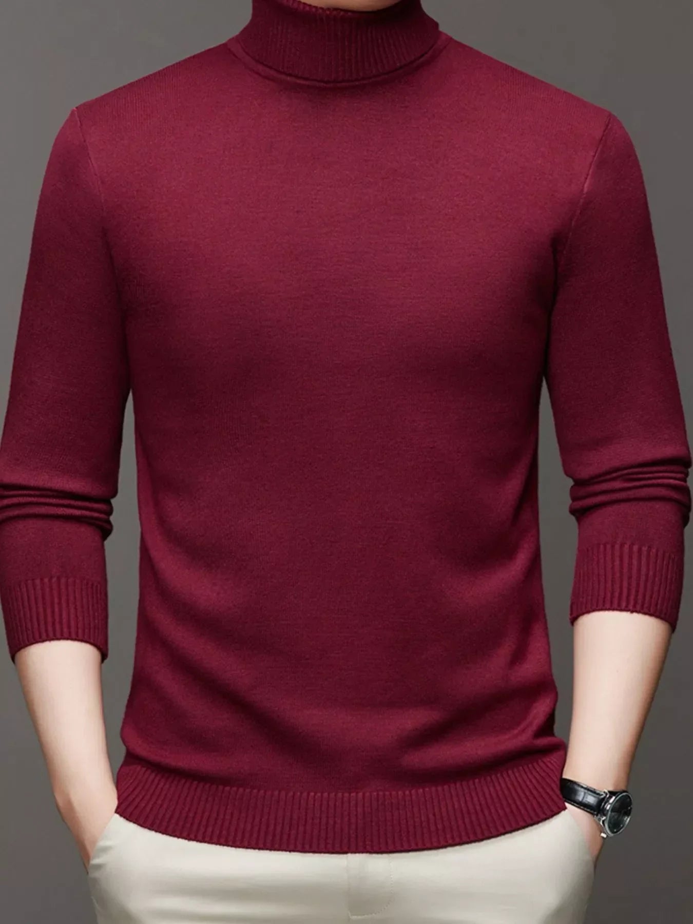 Big Size Crew Neck Knitted Jumper - OutfitLondon