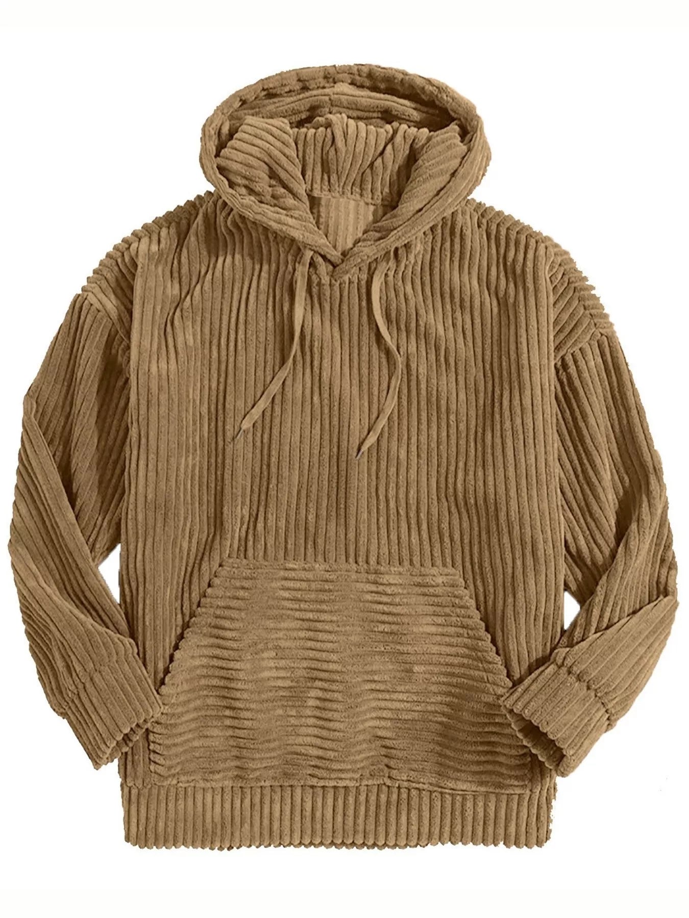 Casual Mens Corduroy Hoodie Jacket Loose Fit