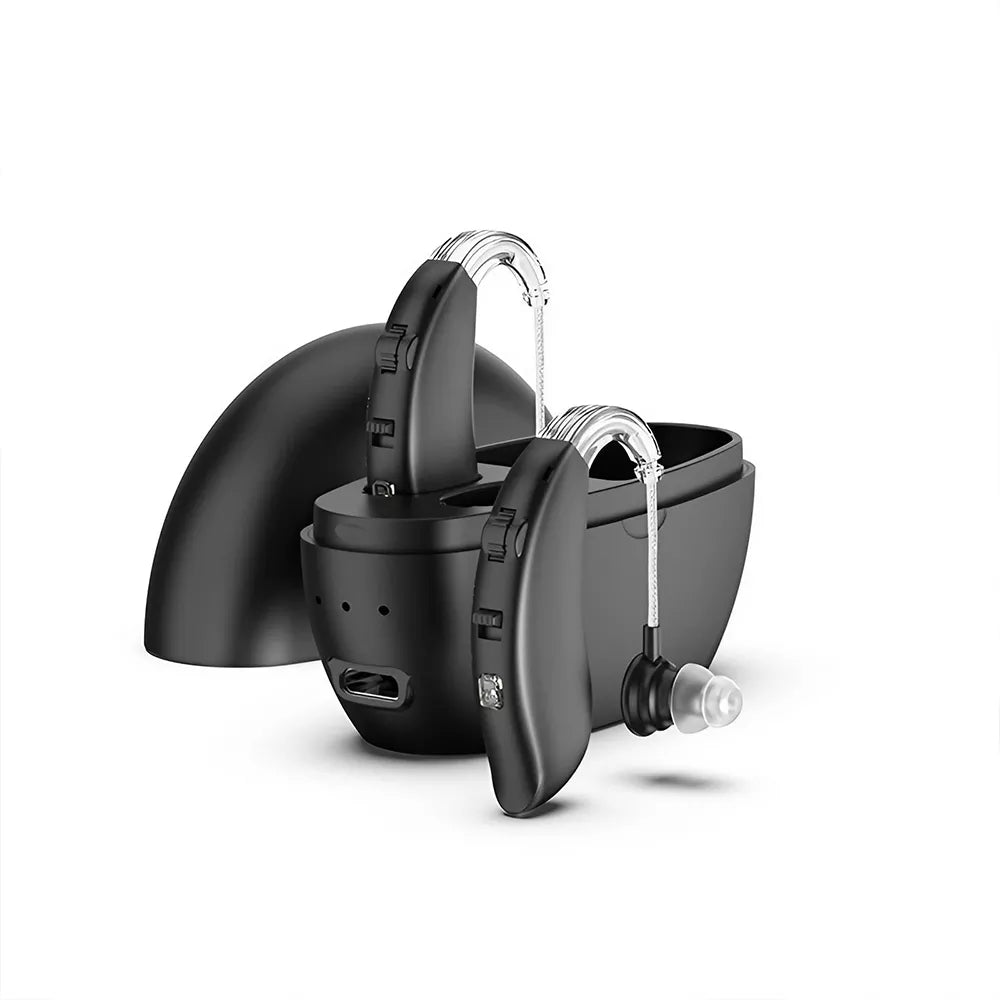 Rechargeable Hearing Aids Bluetooth Enabled Behind The Ear Hearing Aids