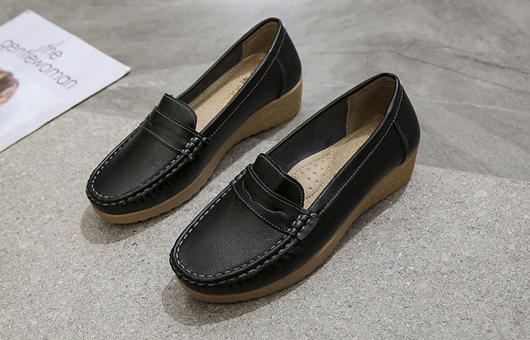 Soft Leather Easy Slip-On Loafers for Women