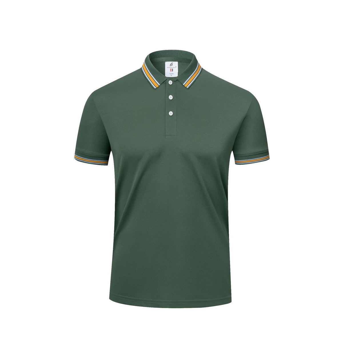 Men's Casual Cotton Short-Sleeve Polo Shirt with Lapel Collar