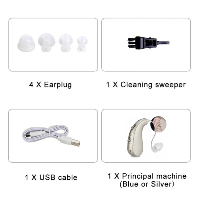 Rechargeable Digital Hearing Aid Severe Loss Invisible Ear Aids High Power