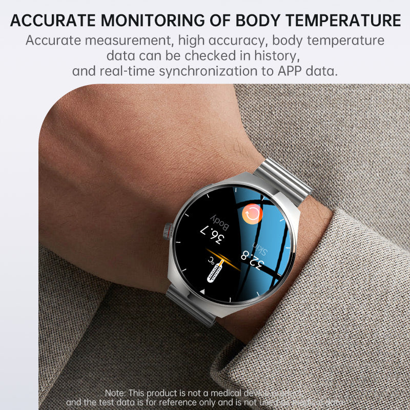 One-click Blood Pressure Blood Sugar ECG/EKG HRV Heart Rate Monitor Health Smart Watch