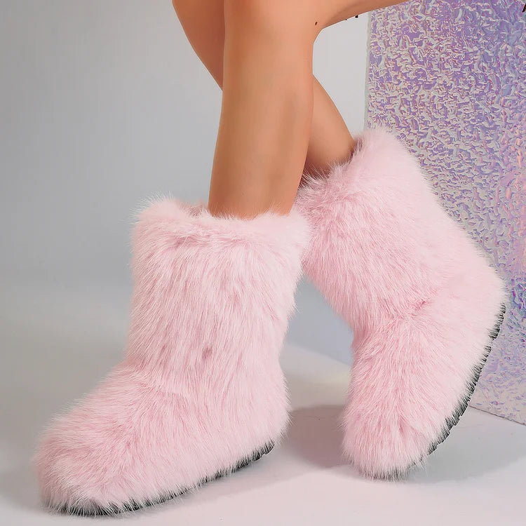Warm Faux Fur Ankle Boots for Women