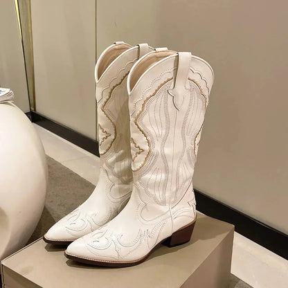 Cowboy Boots – Embroidered Leather – Western Chic Style