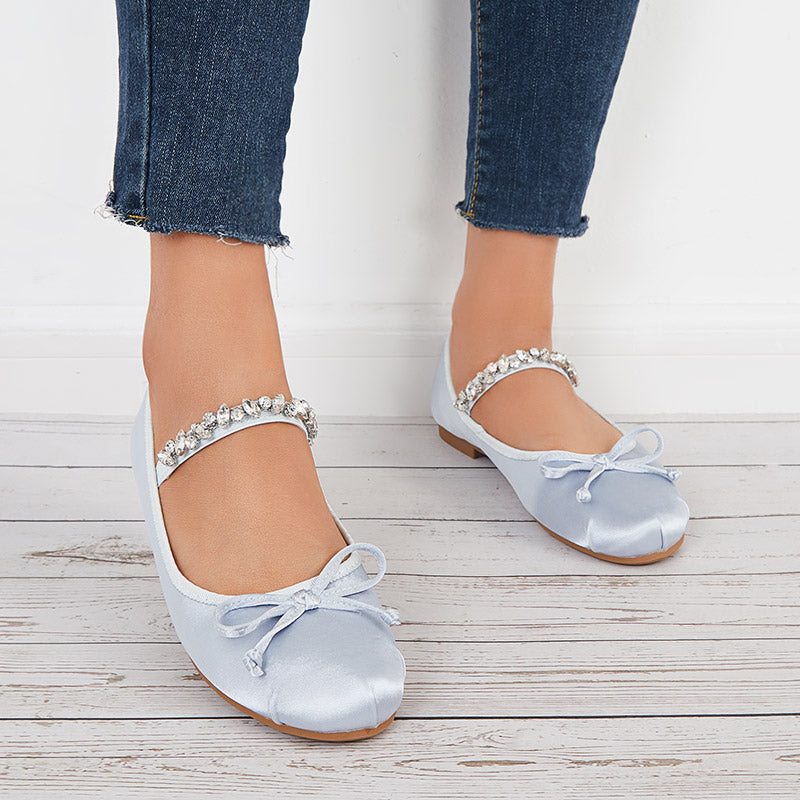 Women Mary Jane Flats Round Toe Slip on Ballet Flat Shoes