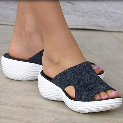 2023 Upgraded - Stretch Orthotic Slide Sandals, Knitted Sports Corrective Sandals